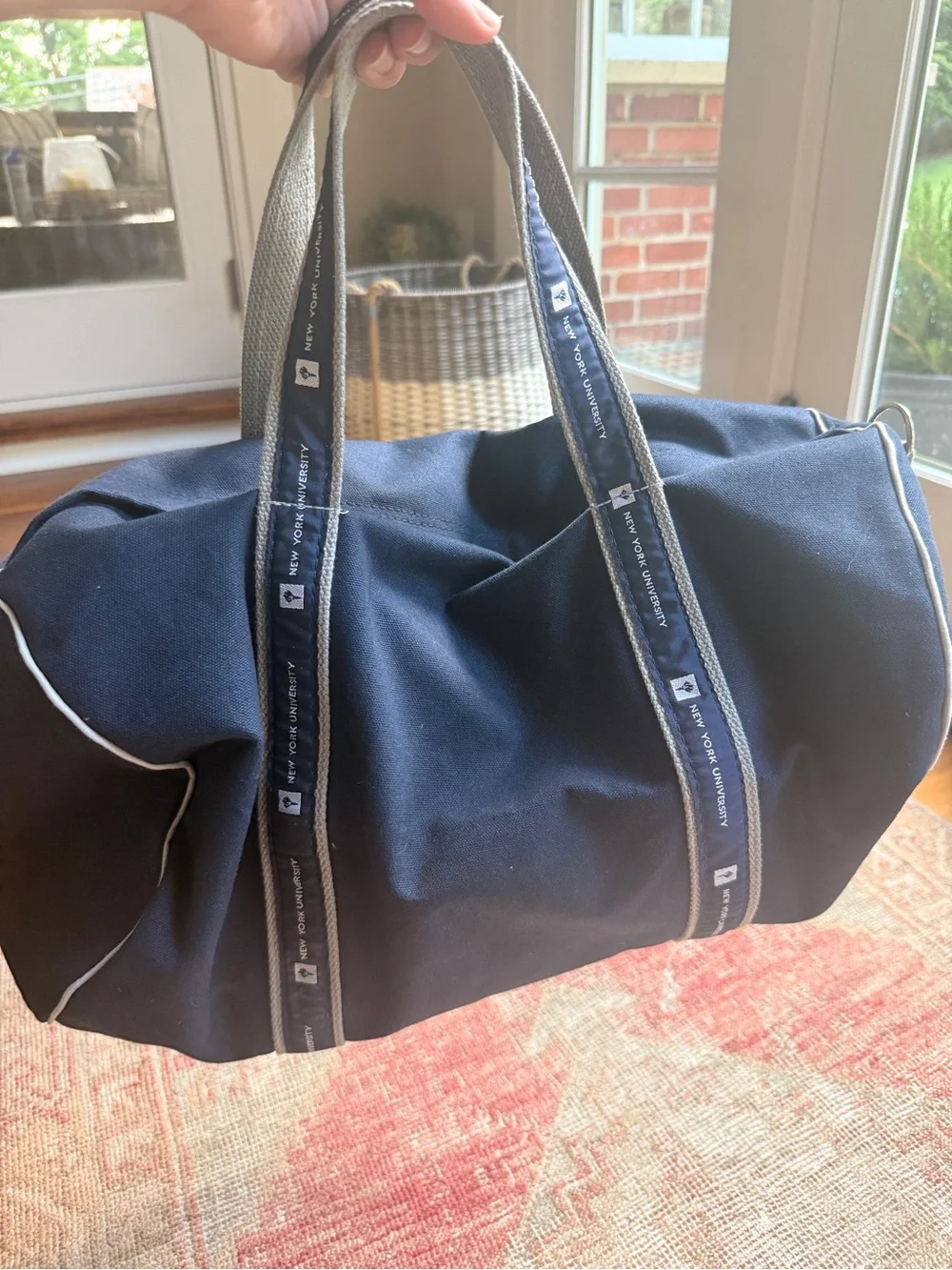 NYU Navy Canvas Duffel Bag